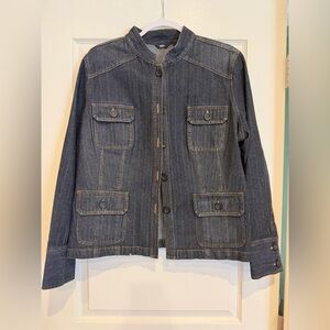 Mossimo Dark Blue Denim Jacket with Contrast Stitching